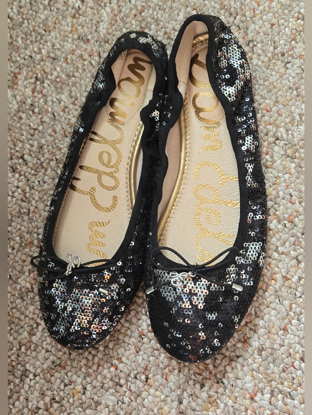 Sam Edelman Women's Black Sequin Felicia Ballet Flat